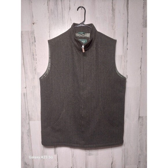 Emerald Isle Weaving Mens Size 48 James Wool Tweed Bodywarmer Vest Green - Picture 1 of 6